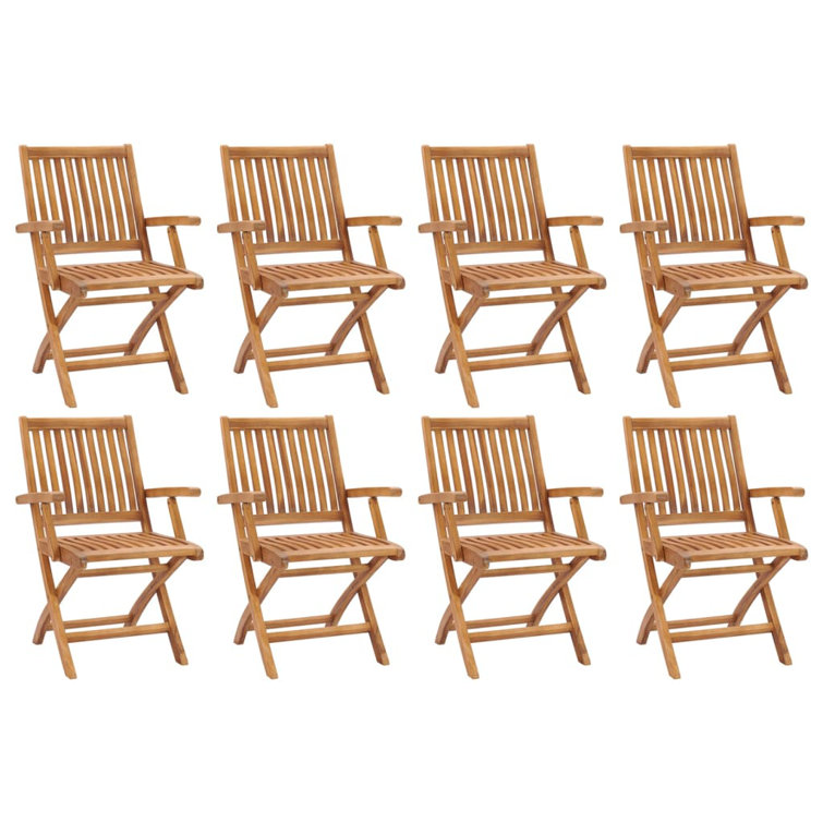 Rosalind Wheeler Daleisa Solid Wood Patio Folding Chair Folding Chair